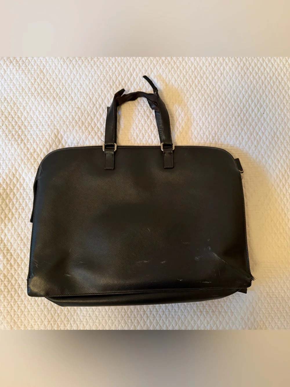 Authentic Vintage Prada Black Saffiano Leather Briefcase